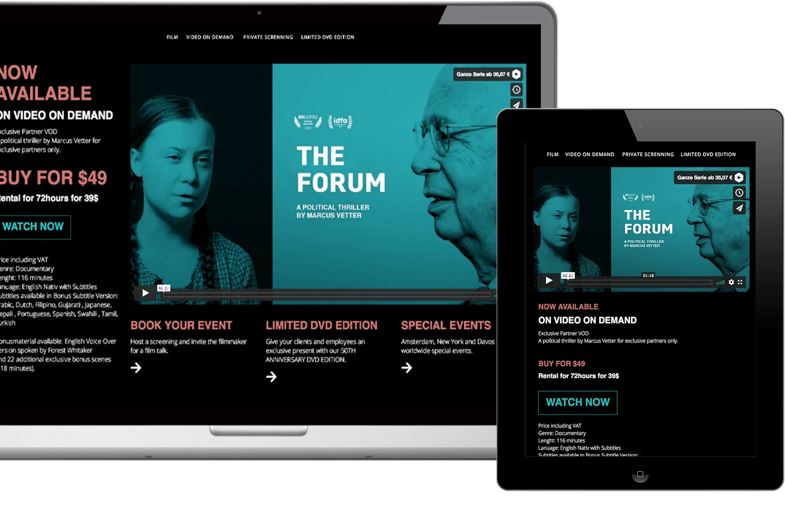 TheForum filmwebsite landingpage